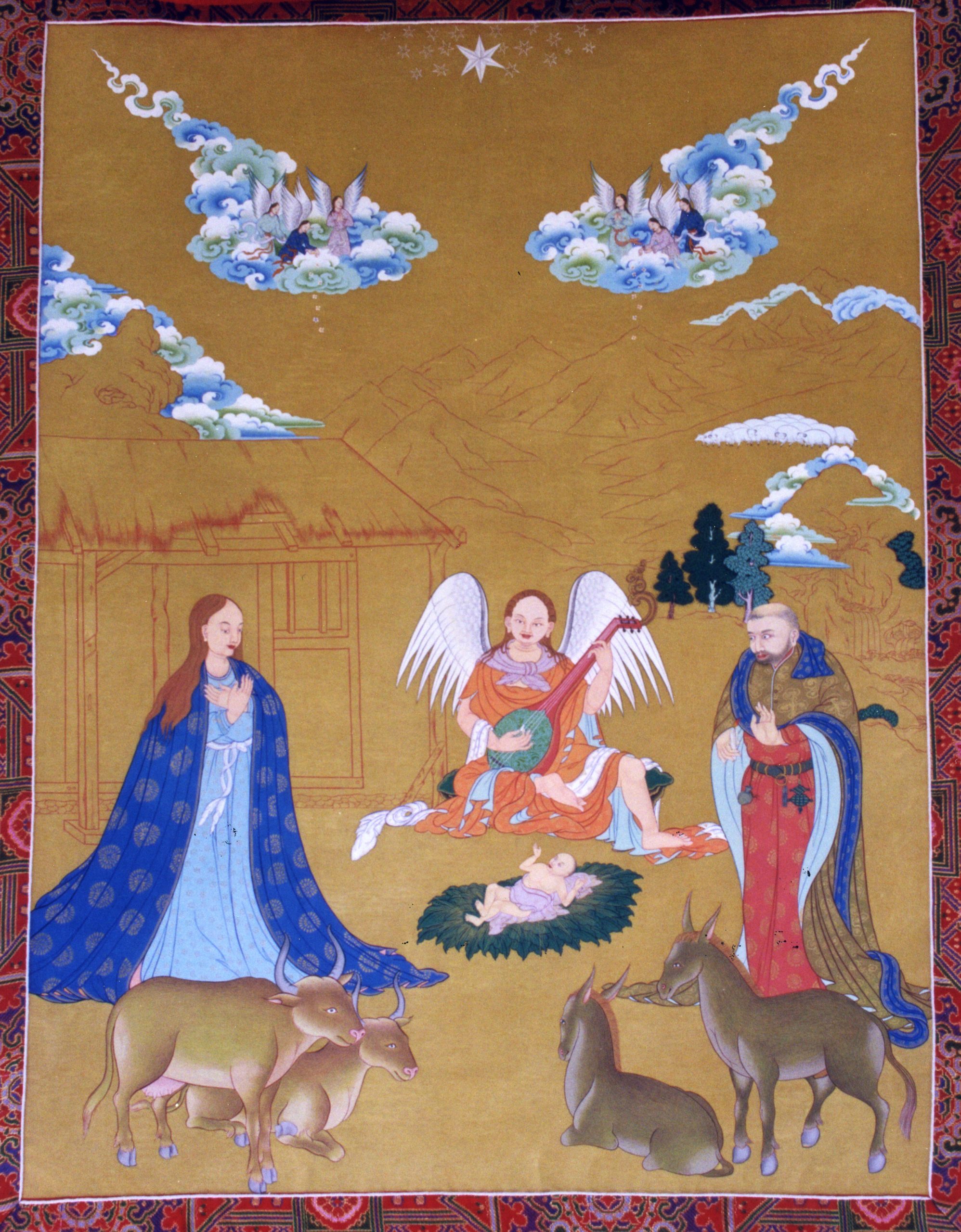 Thangka, Christ’s Birth, Dalai Lama gift to Fr. Laurence Freeman